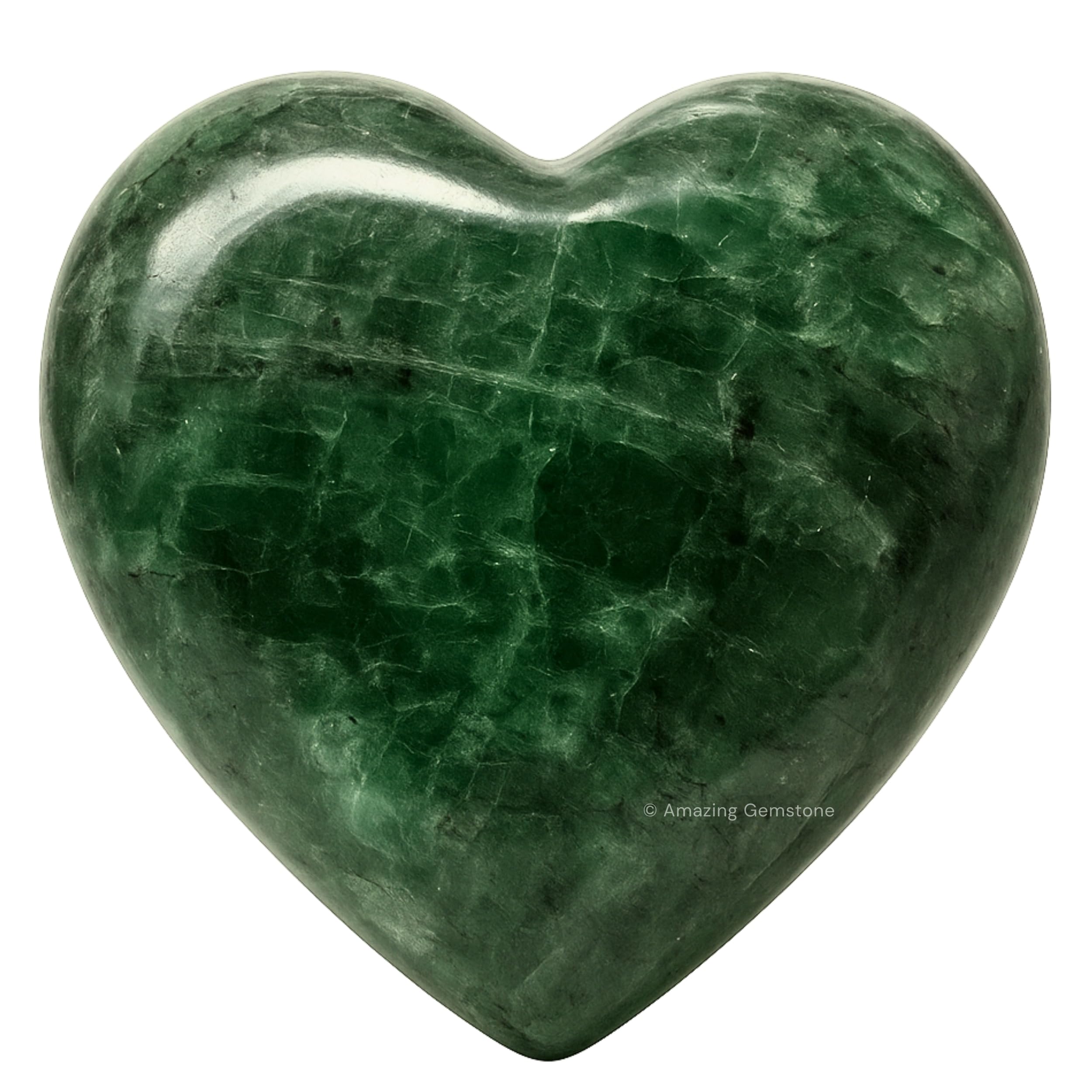 Chrome Diopside Crystal Heart Palm Stone - Pocket Massage Worry Stone for Natural Body Chakra Balancing, Reiki Healing and Crystal Grid