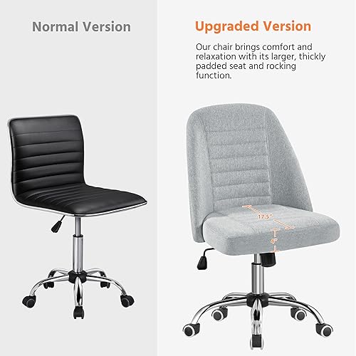 Miniatura 6 de Yaheetech Sillas de escritorio de oficina en casa, moderna silla de tocador sin brazos, silla de escritorio con respaldo medio, silla de trabajo de