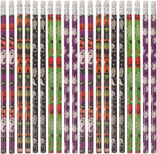 MAGICLULU 50 piezas con temática de Halloween colorido boceto creativo patrón con borrador para suministros de oficina