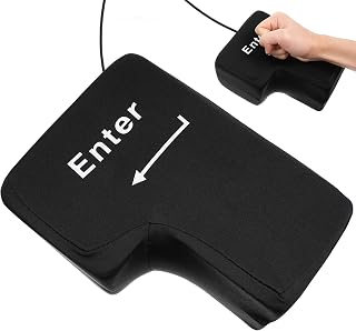 Amosfun Botón Entrar Juguete De Escritorio Insertar Almohada Llave Juguetes De Peluche Gran Botón De Enter Decoración Peluche Gigante Botón Adulto