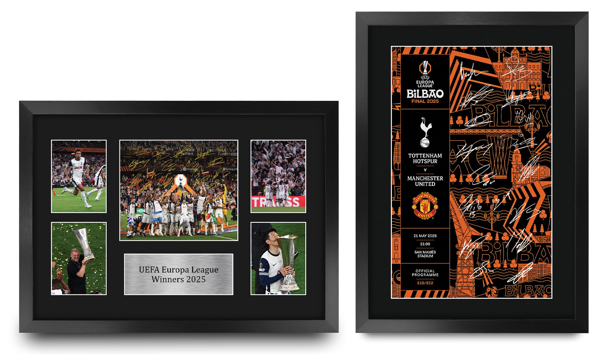 HWC Trading Europa League Cup Winners 2025 Collection (Display & Programme Print) Gifts Printed Signed Autograph Picture for Football Fans and Supporters - A3 Framed
