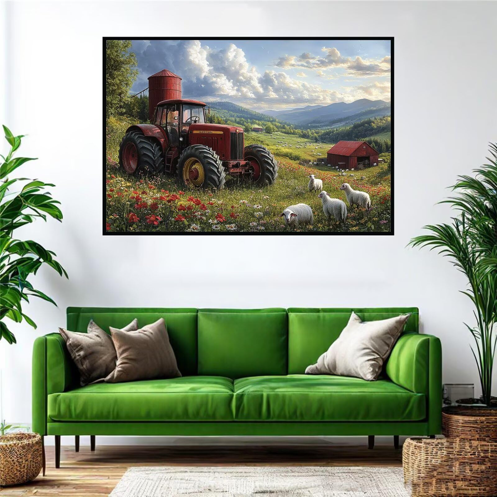 Traktor Puzzle 1000 sztuk Dorośli Krajobraz Klasyczne puzzle Panorama Trudno Niemożliwe Ogromna układanka Gra edukacyjna Wyzwanie Zabawka dla dzieci i dorosłych od 14 lat Prezent Mężczyzna Kobieta P