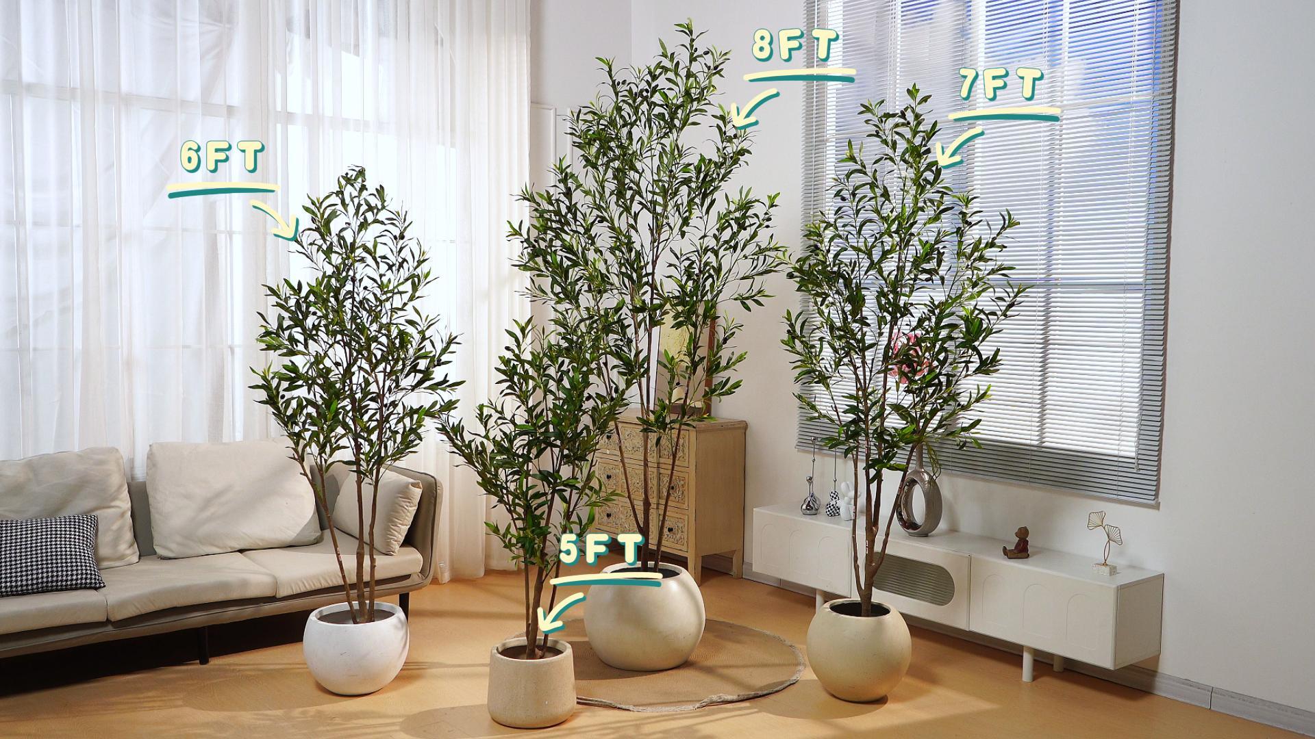 Amazon.com: Erimda Artificial Fiddle Leaf Fig Tree 7ft with White