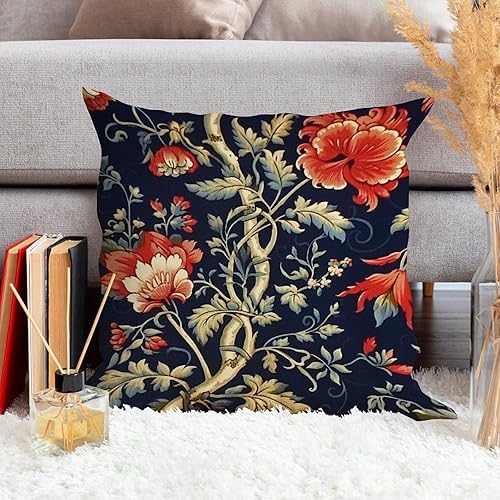 Miniatura 4 de ArogGeld Cojín de almohada de granja floral azul marino y rojo, botánico, burdeos, dorado, oliva, flor, decoración del hogar, sofá, funda de cojín