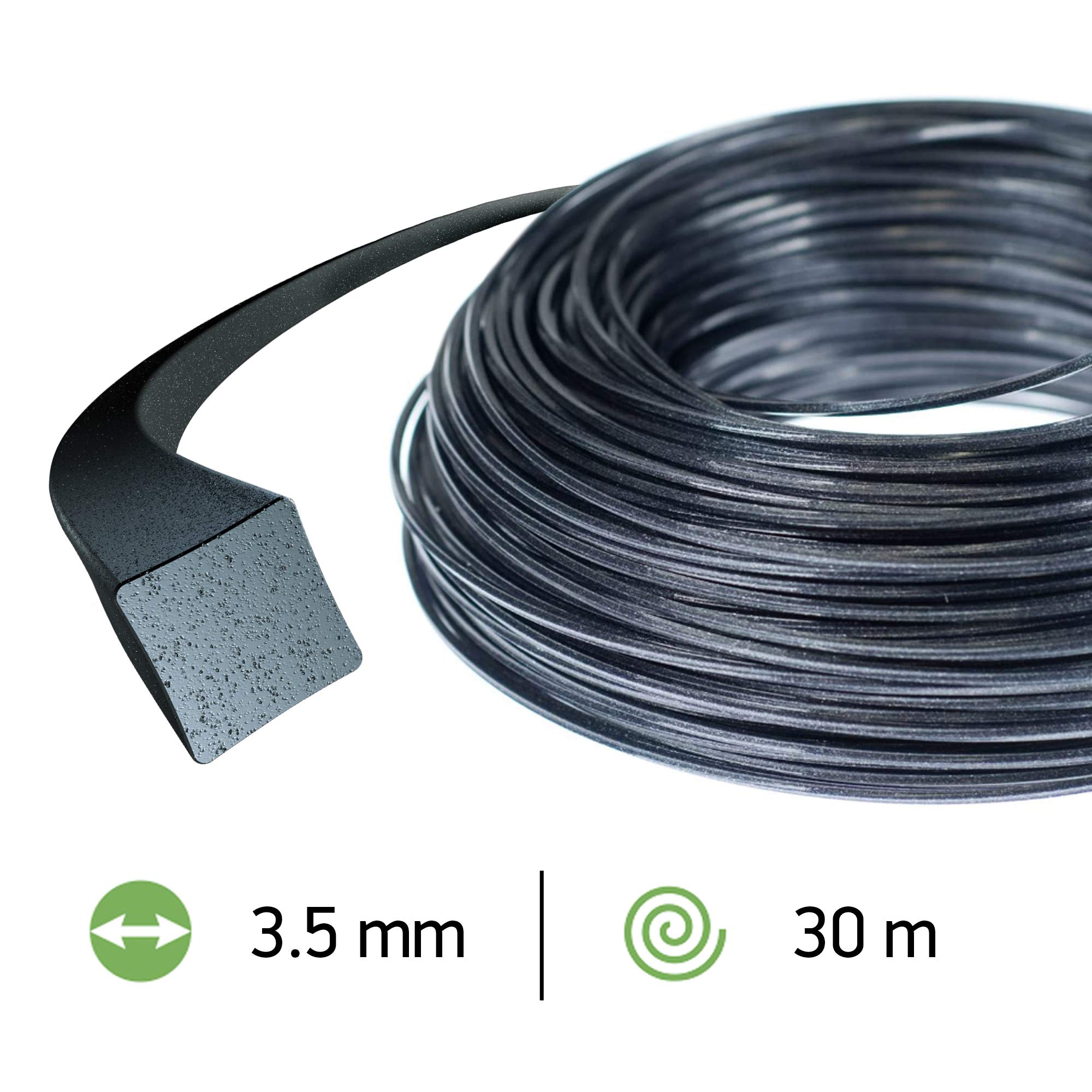 Oregon Hilo Cuadrado de Corte para Desbrozadora 3.5mm, Hierba, Maleza, Vegetación y más, Hilo de Nylon de Gran Resistencia, Compatible con la Mayoría de Modelos Estándar, 3.5mm x 30m (539165)