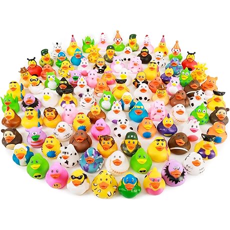 XY-WQ 100 Pack Little Yellow Rubber Ducks for Jeep Ducking