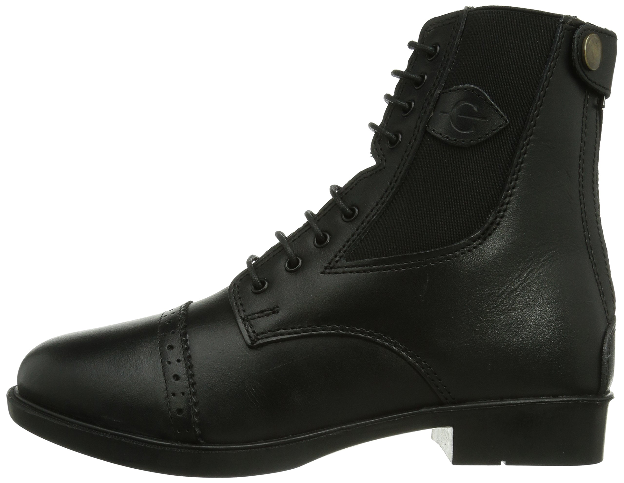 Covalliero Reitstiefelette Monaco für Damen | Größe 37, Schwarz, Schnürstiefel aus Leder mit Schnürung und praktischem Reißverschluss