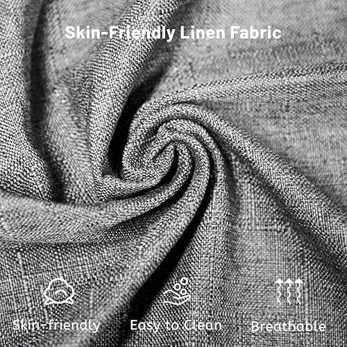 Miniatura 5 de Furniliving Juego de 4 sillas de comedor francesas de campo, sillas de comedor tapizadas con respaldo redondo, sillas de cocina de granja para sala