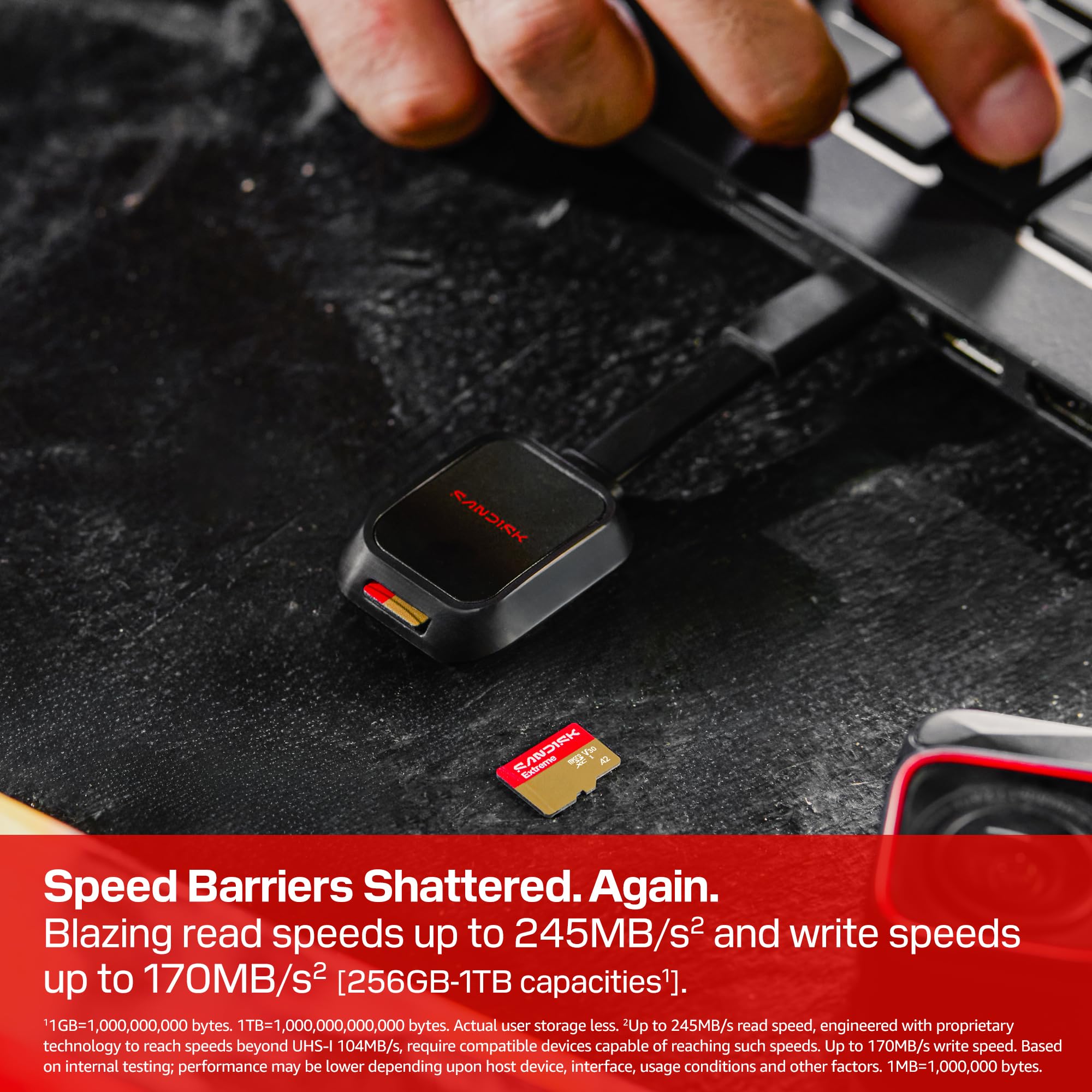SanDisk Extreme 2TB microSDカード + アダプター SanDisk Extreme 2TB UHS-I U3 microSDXC Memory Card with SD Adapter