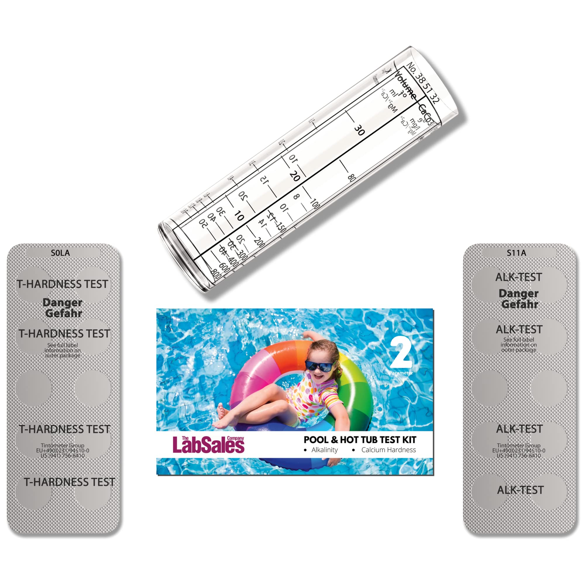 Labsales Hot Tub, Spa and Pool Water Professional 3-in-1 Test Kit for PH, Chlorine and Bromine, Easy Test for Chemicals, Forget Test Strips, Results in Seconds, 20 Tests Included