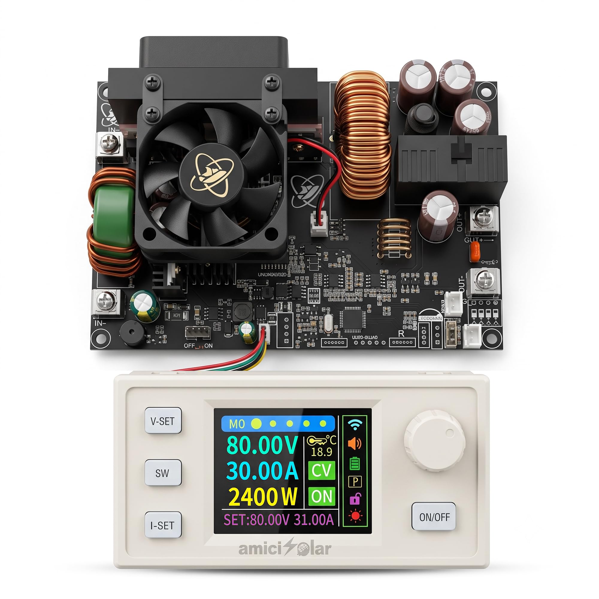 amiciSolar XY6550S CNC DC Adjustable Power Supply Step-Down Module 3250W 65V 50A with 0.01V/0.01A Precision Control, MPPT Solar Charging, Color LCD Display & Advanced Protection-image-39