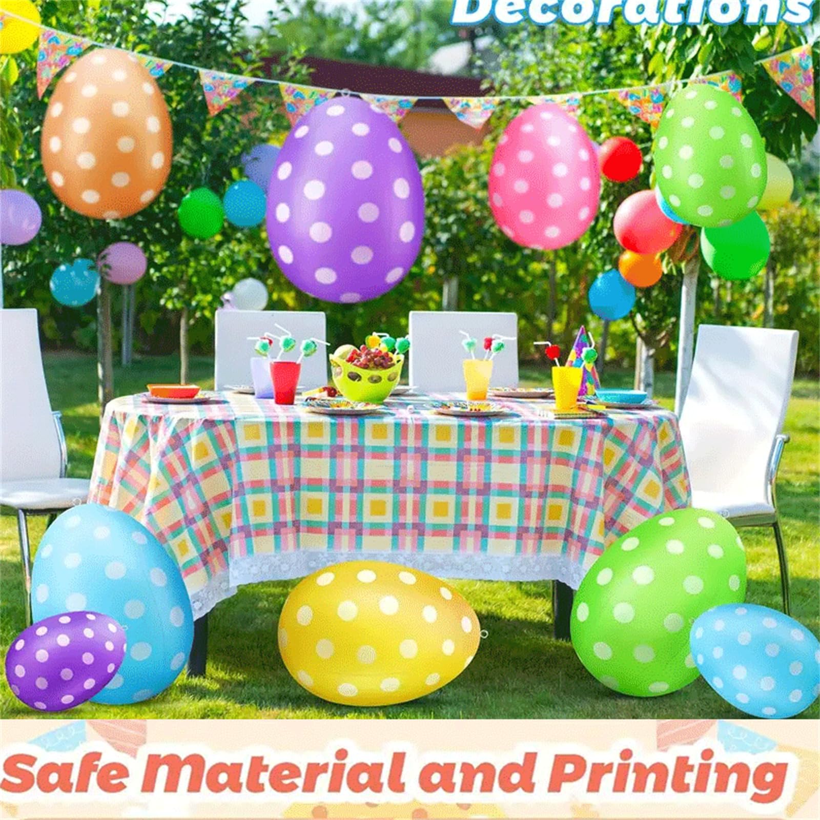 Ostereier Zum Aufhängen Draussen Outdoor Deko 61 cm 61 cm 21 in Mit Kordel Ostern Groß Easter Egg Befüllen Osterdeko Eier Pastell Bunte (12 Stücke)