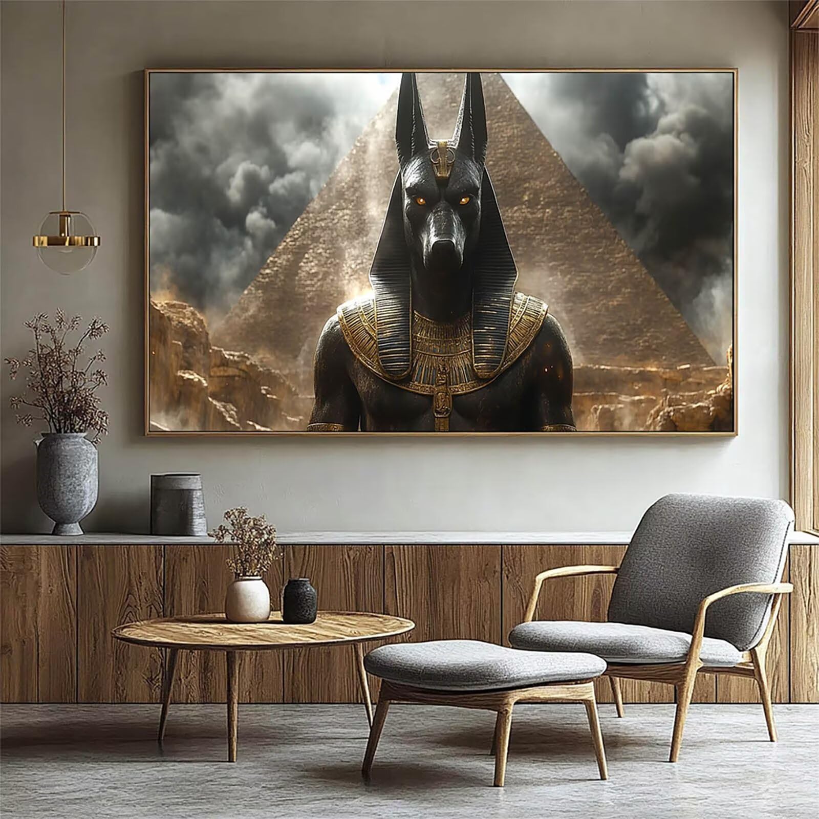 5D DIY Diamentowe Malarstwo Dorośli Anubis Diamentowe Malowanie Numerami Dorośli Piramida, Pełny zestaw do haftu Diamentowego Malowanie DIY Dzieci, Dekoracja domu Prezent 70 x 140 cm 2509-7630