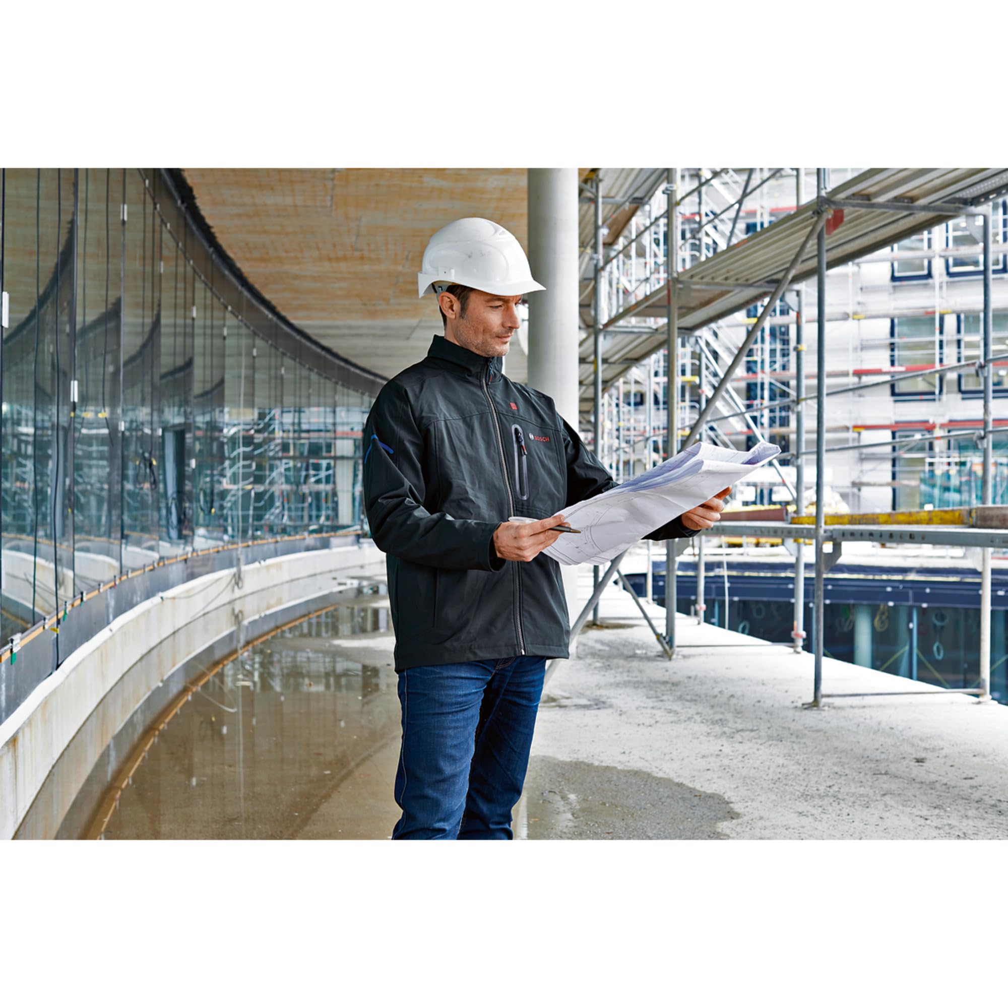 Bosch Professional chaqueta calefactable GHJ 12+18V XA (incl. adaptador de carga USB GAA 12V-21) - Talla 3XL