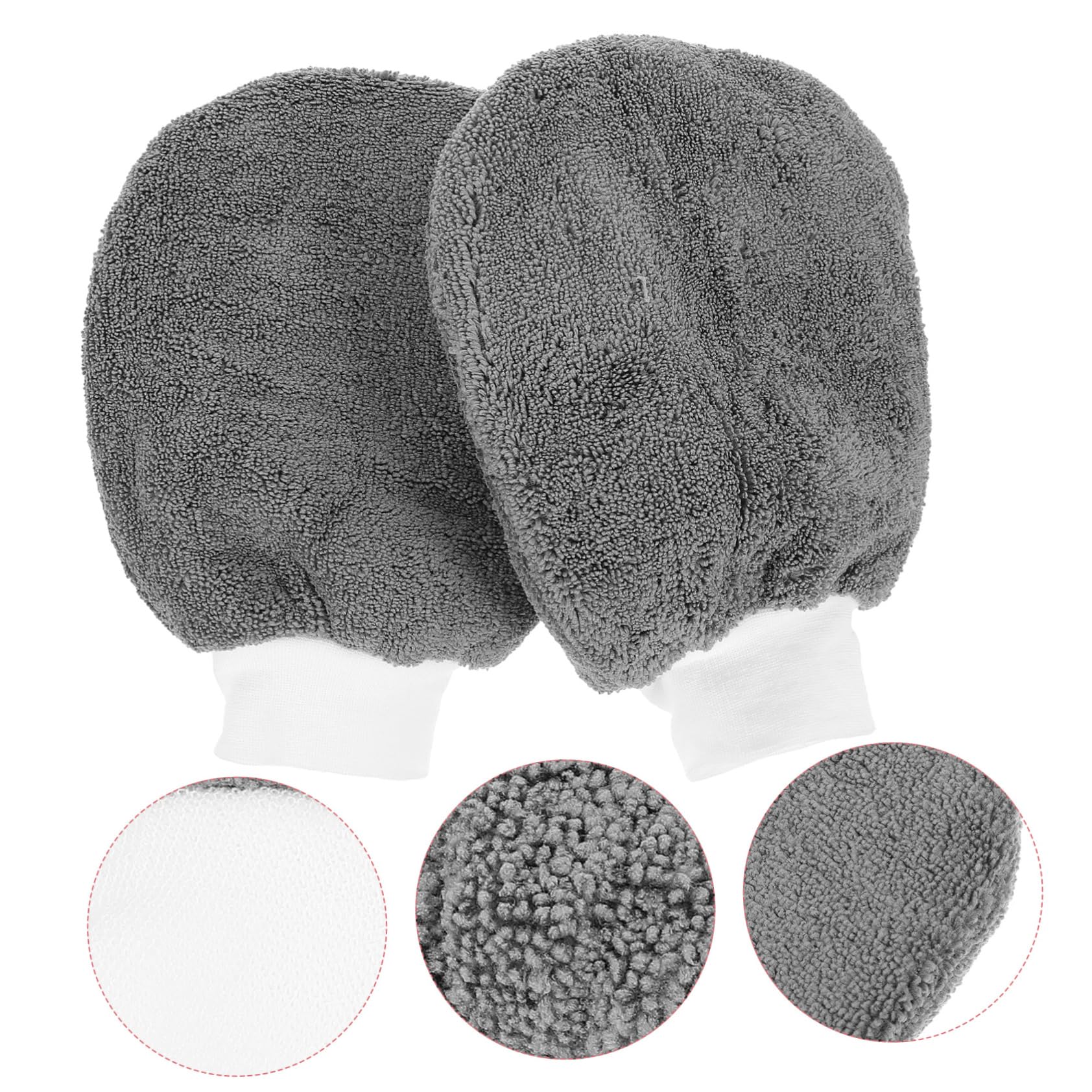 Didiseaon 5 Juegos Guantes De Lavado De Autos Guante De Lavado Auto Detallado para Auto Gel Guantes para Lavar Autos Guante De Lavado Exterior Fibra Extrafina Grey 2 Piezas * 5