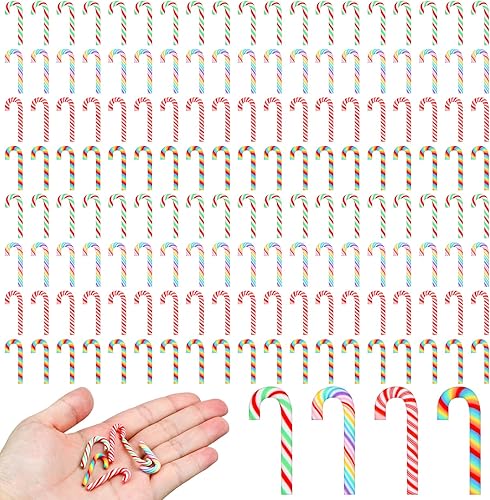 Miniatura 1 de 120 piezas de decoraciones de bastones de caramelo de Navidad, dulces falsos, suministros de manualidades, adornos de menta para Navidad, accesorios