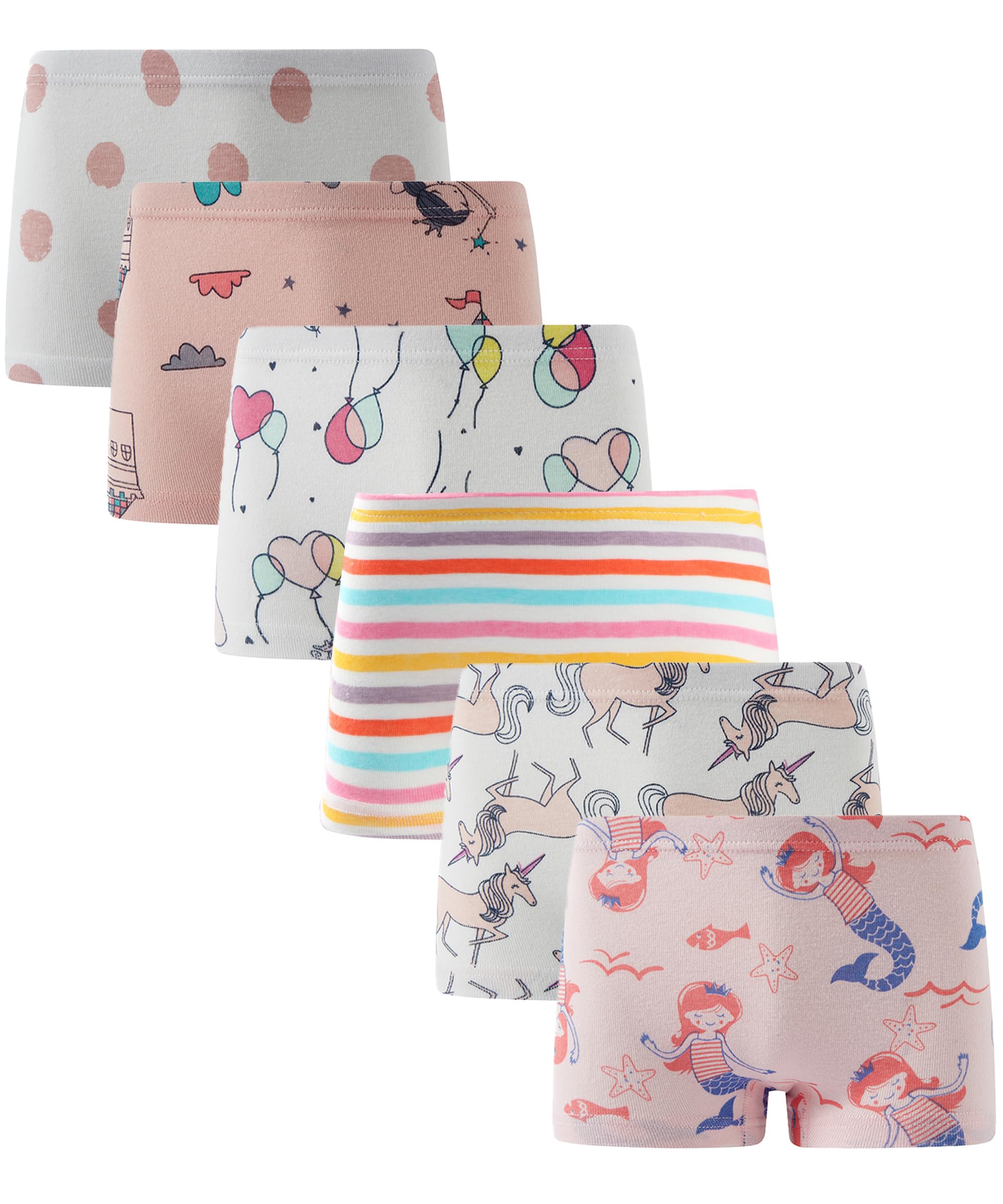 Boboking Girls'Soft Cotton Boyshort Underwear Little Kids Panties