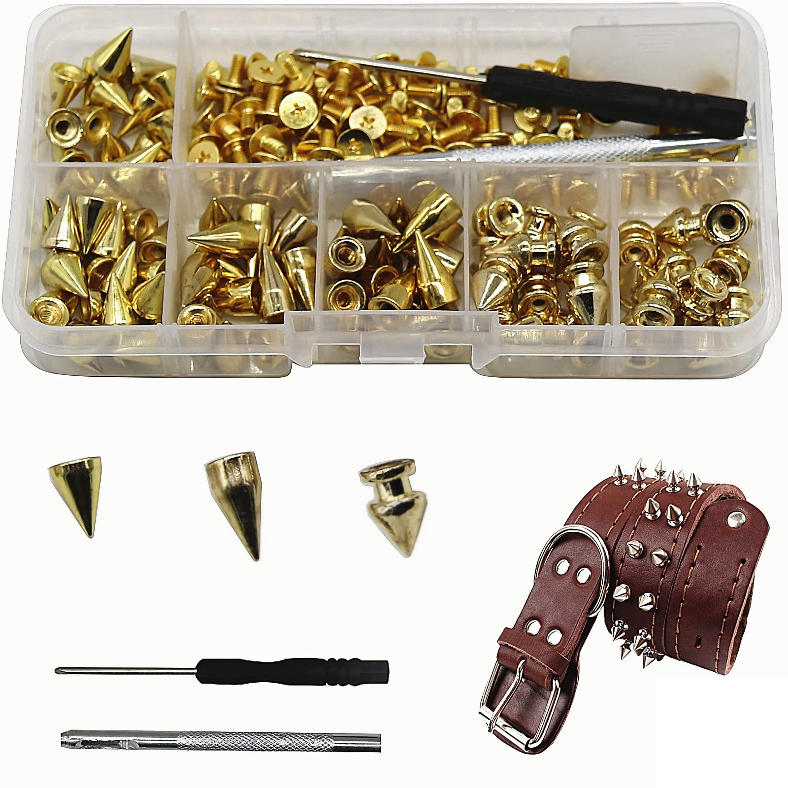 Amazon.com: 100pcs Jacket Cone Spikes Punk Studs + Hole Punch +
