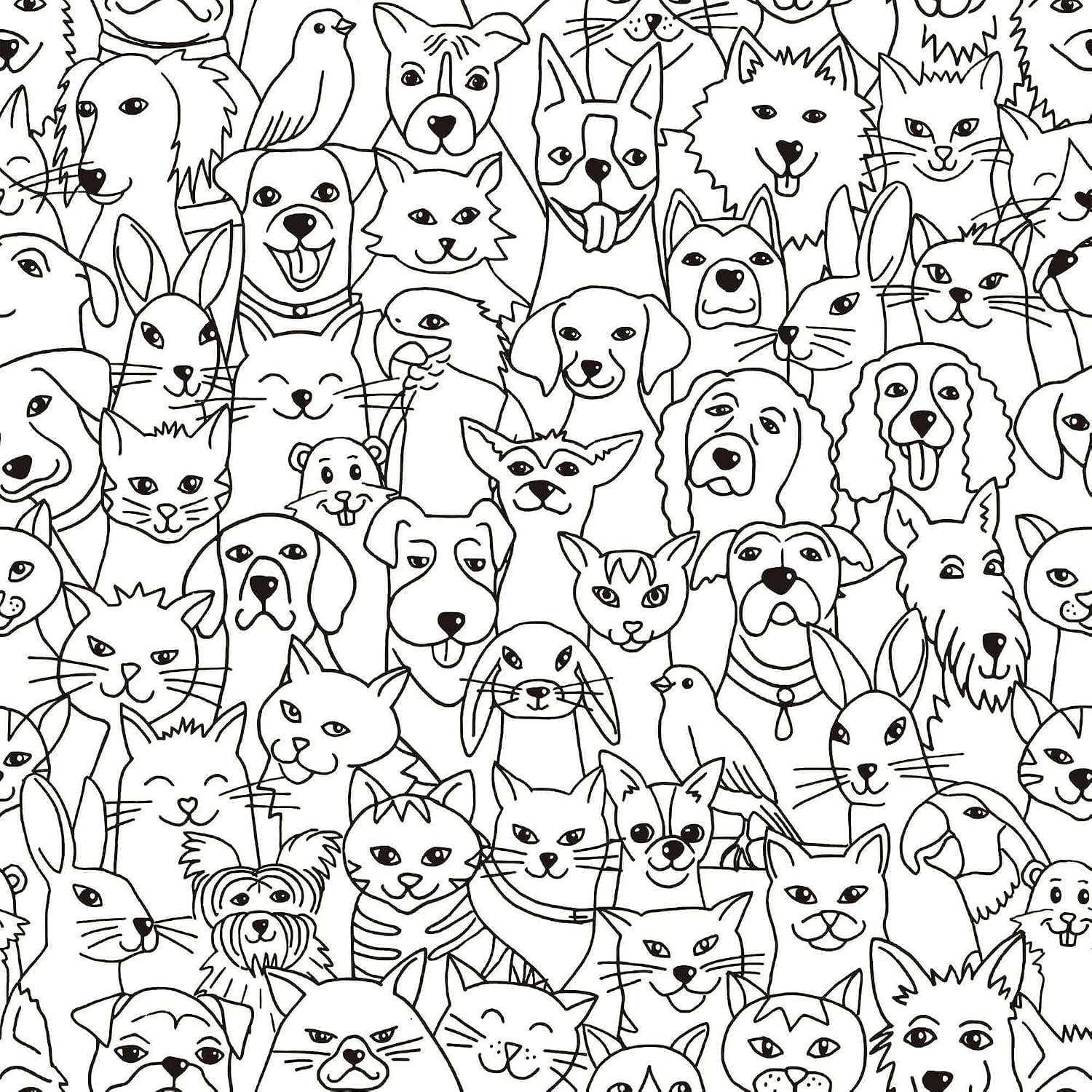 SpeedWallpaper Black and White Animals Peel and Stick Removable Wallpaper 4886
