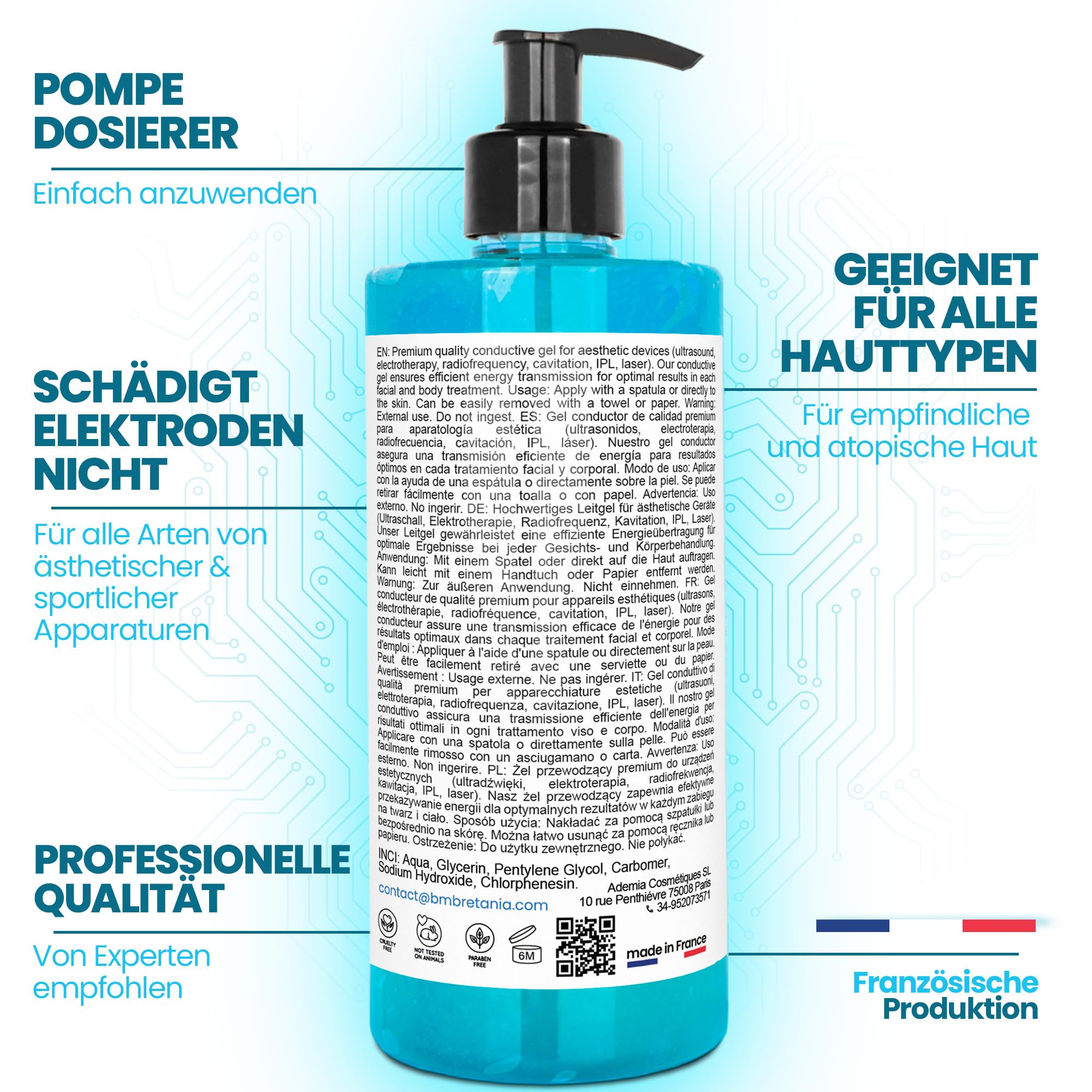 Elektroden Gel Leitfähiger für Professionelle Ästhetische Geräte: Radiofrequenz, Ultraschall, Elektroden, IPL, Laser Haarentfernung, IPL Geräte Haarentfernung - 5000 ml
