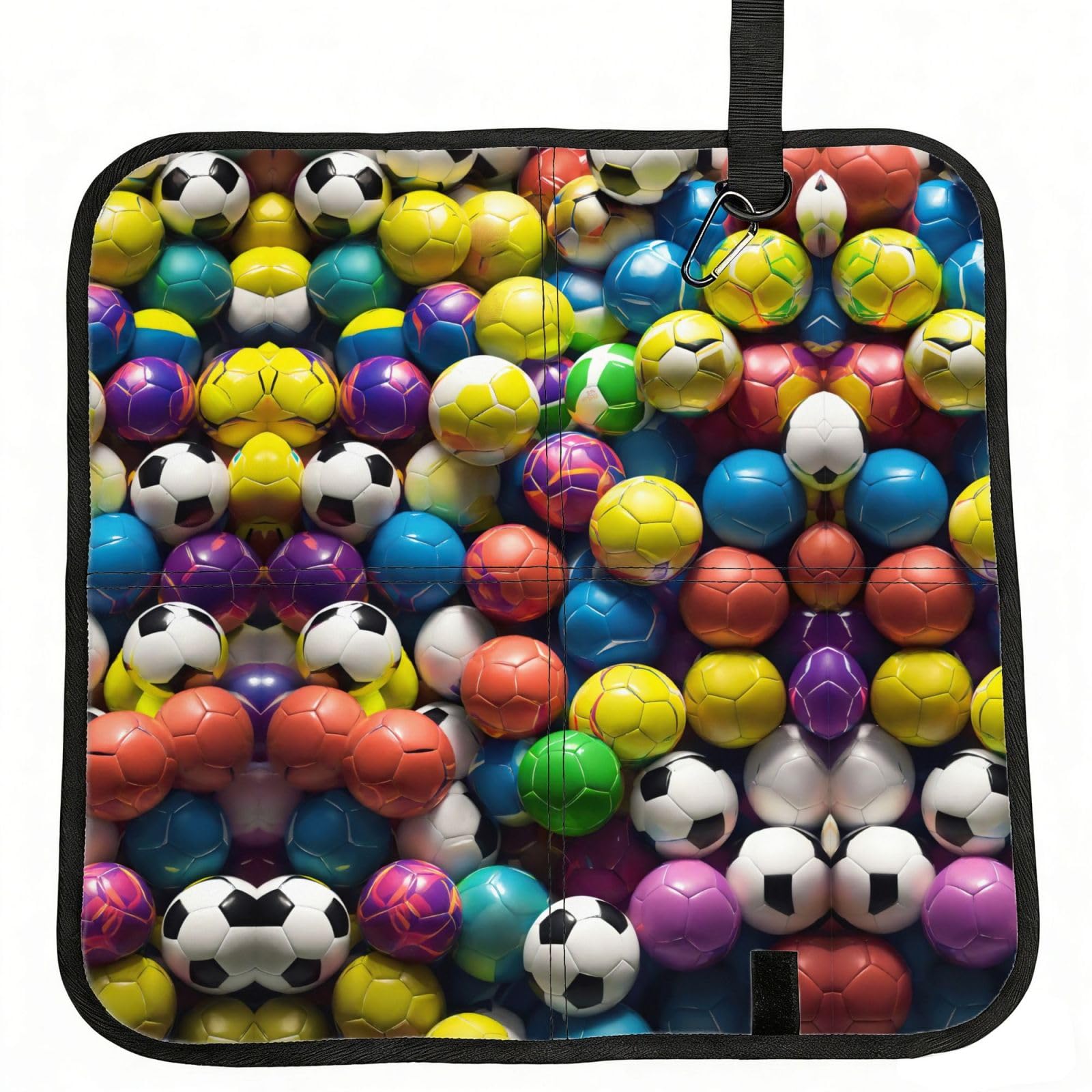 KAPPTYY Soccer Printed Bleacher Seat Cushion PE Foam Filling, Foldable Sitting Pad for Concert Stadium Events