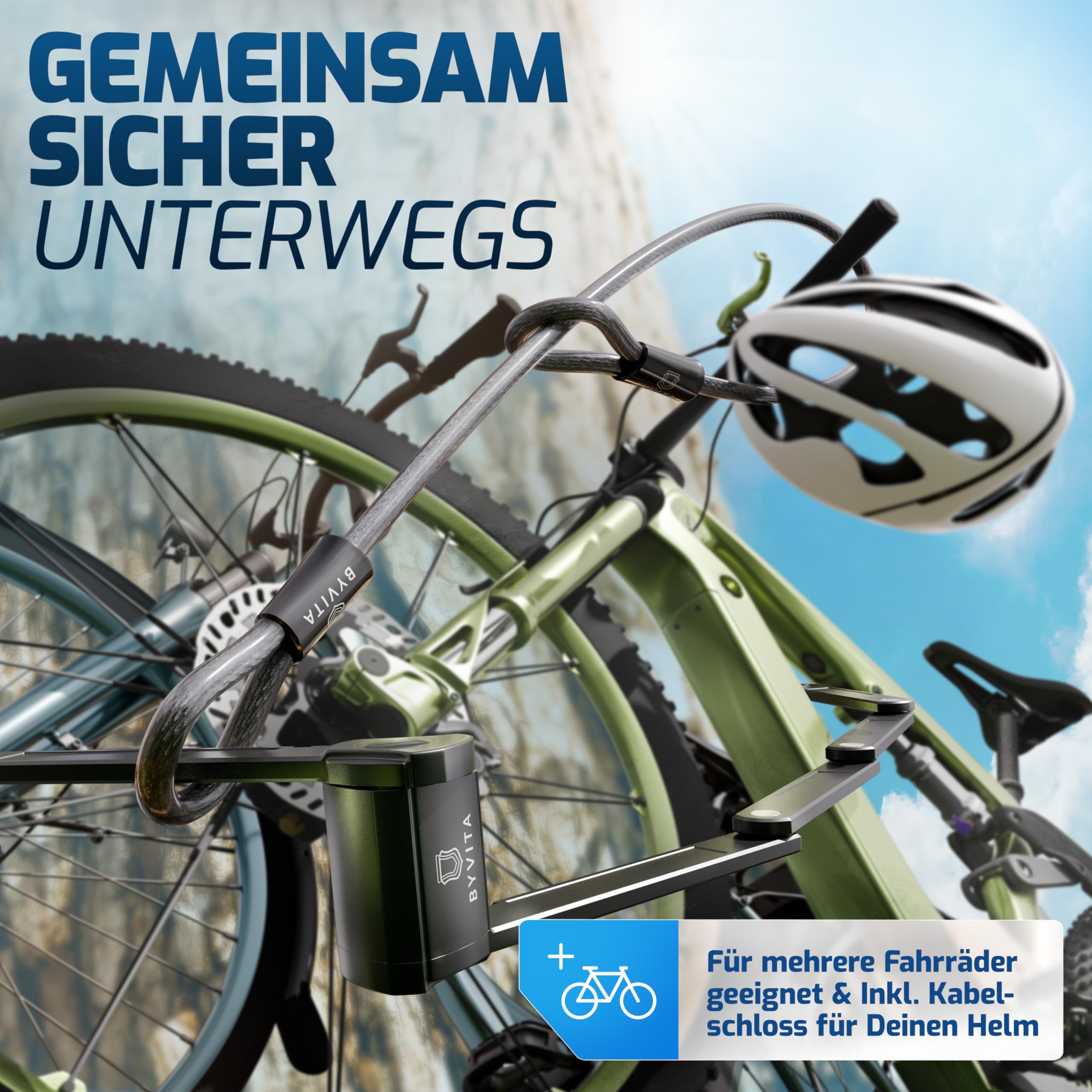 Faltschloss Fahrrad 120cm diebstahlsicher inkl. Kabelschloss - Fahrradschloss hohe Sicherheit - Fahrradschloss Faltschloss mit Halterung - Fahrrad Schloß ideal für E-Bike - Bike Lock