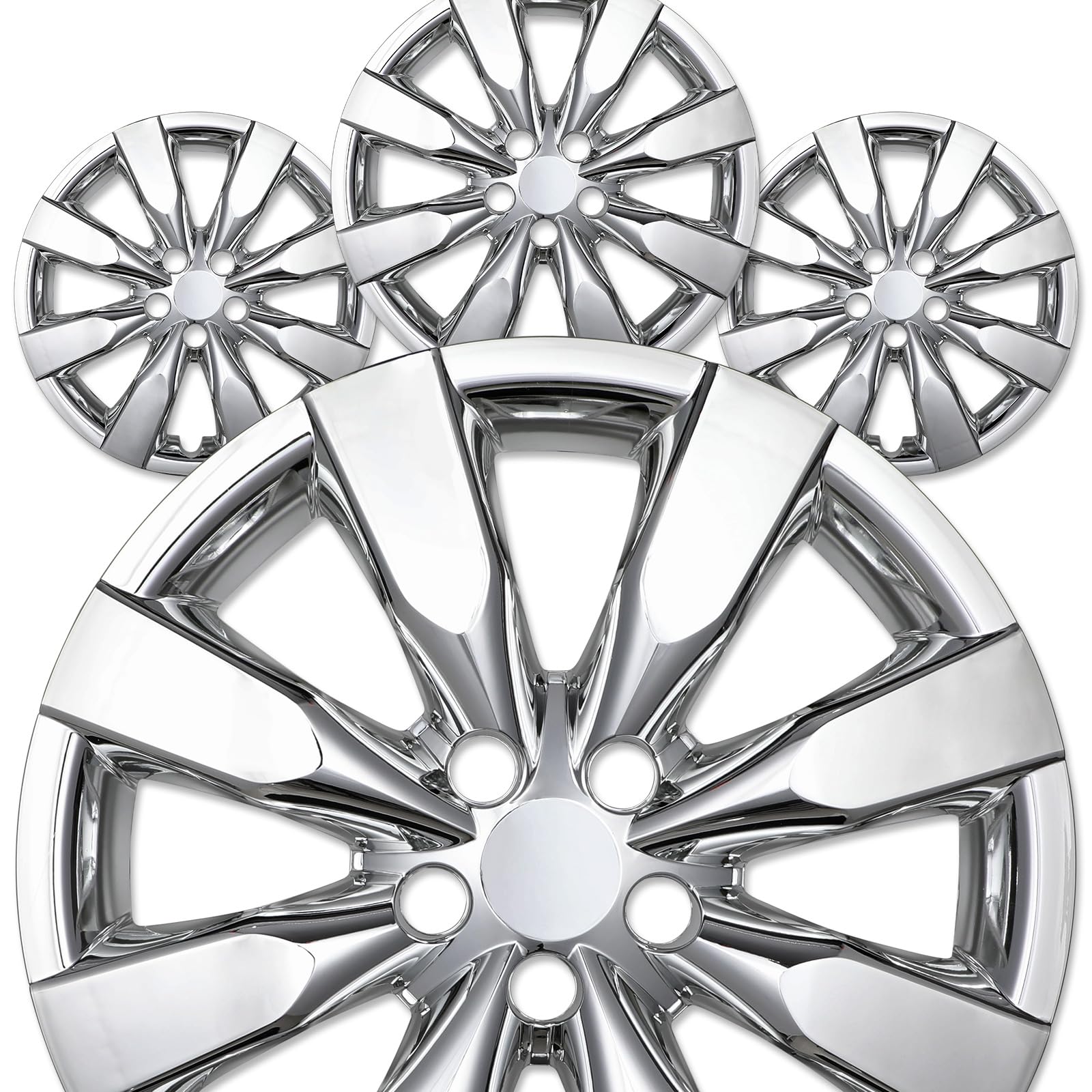 AUTOFREE 16” Chrome Finish Hubcaps, Fit for 2009-2019 Toyota Corolla & 2009-2014 Matrix, Compatible with Steel Wheels, Snap-On Design,Set of 4 ABS &