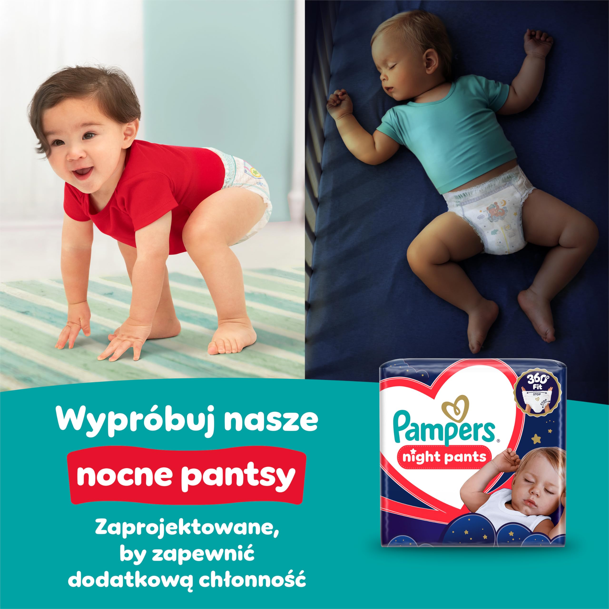Pampers Active Baby Pieluchomajtki Rozmiar 4, 156 szt., 9kg-15kg, nawet 100% suchości w nocy i optymalny komfort skóry