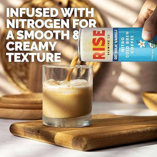 Miniatura 5 de RISE Brewing Co.  Café de infusión fría Nitro con leche de avena y vainilla, sin azúcar añadida y sin lácteos, orgánico y sin OMG  Baja acidez y