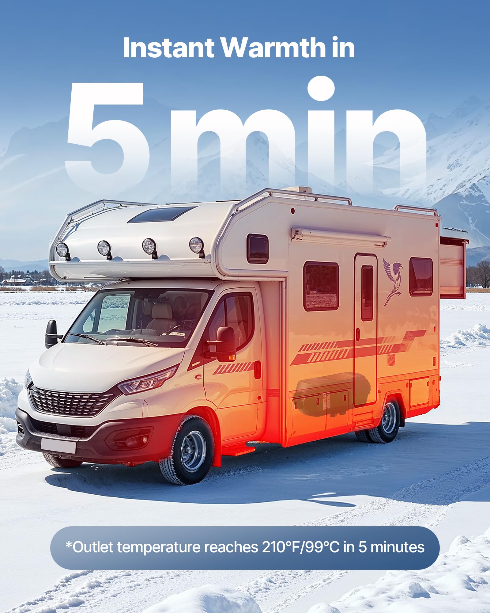 VEVOR nagrzewnica powietrza Diesel 8 kW DC 12 V/24 V, przenośna, dodatkowa nagrzewnica z pilotem i ekranem LCD, cicha praca, zbiornik paliwa 10 l do samochodów ciężarowych i kamperów