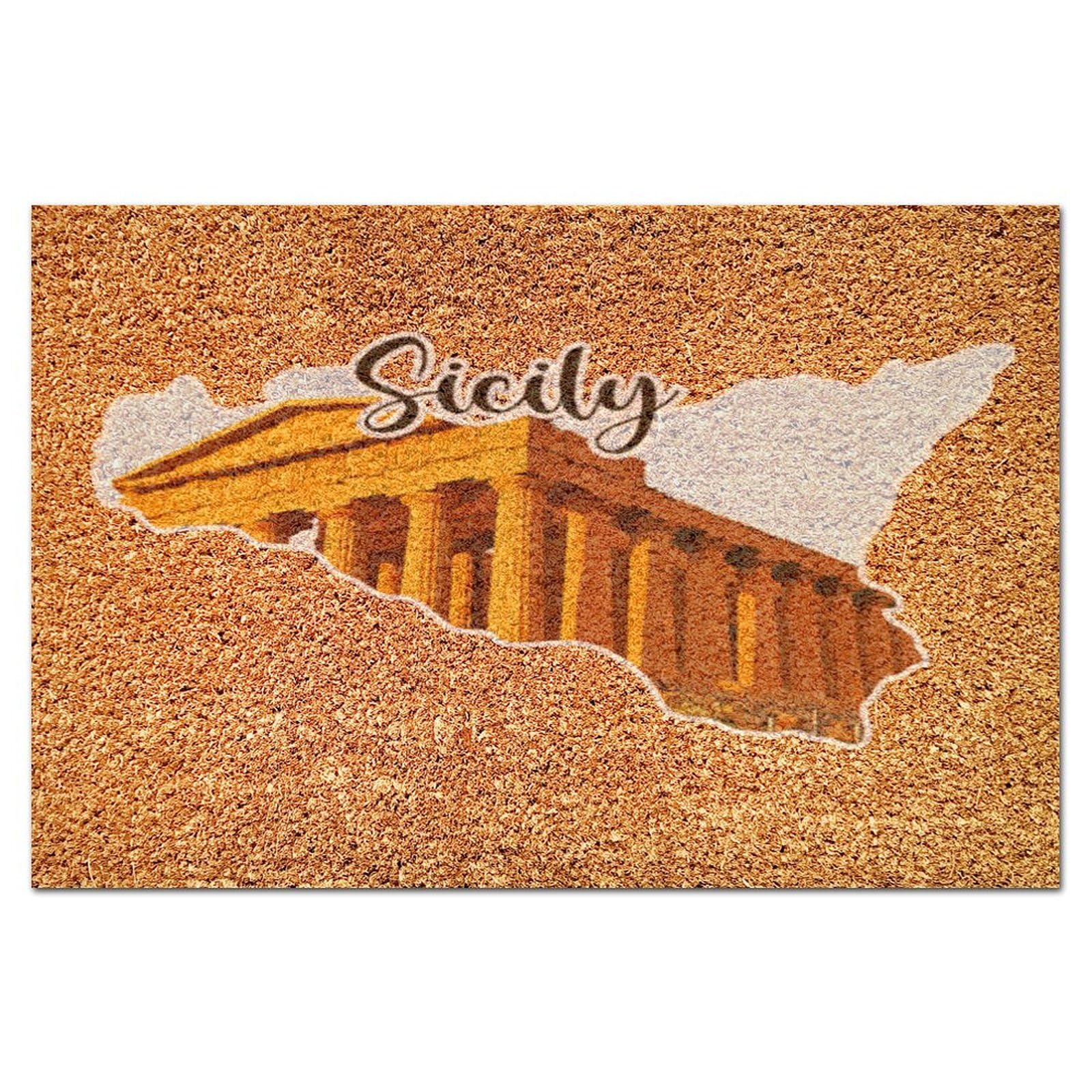 Paillasson Sicile carte italienne idéal pour égayer le pas de porte de votre cuisine