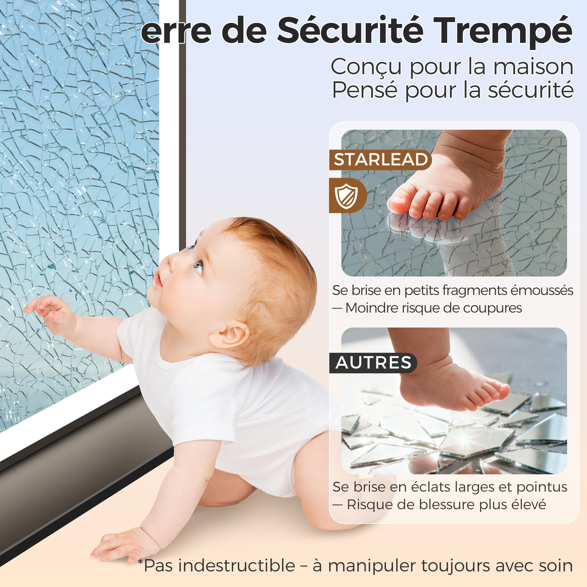 STARLEAD 120x90cm Miroir-Salle-de-Bain-avec-Eclairage-et-Tablette, Cadre en Aluminium Noir, Anti-Buée Miroir-LED-Salle-de-Bain, 3 Couleurs Réglables, Verre Trempé, IP44, Horizontal/Vertical