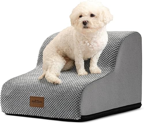 COZY KISS Escaleras para perros pequeños, escaleras para mascotas para camas altas y sofá, rampa para mascotas para perros y gatos pequeños, 2