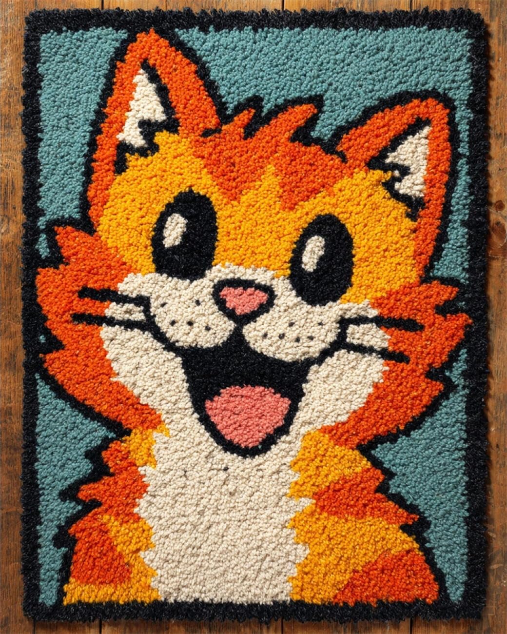 AMBATTERY Latch Hook Tapestry Kit Cartoon Cat 60x40cm