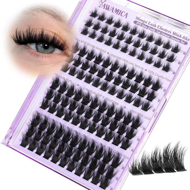 Cílios Postiços em Tufos Yawamica Mink Manga Wispy 10–16 mm