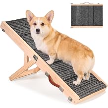 Foldable Dog Ramp for Bed/Couch/Small Dog, Adjustable Dog Stairs