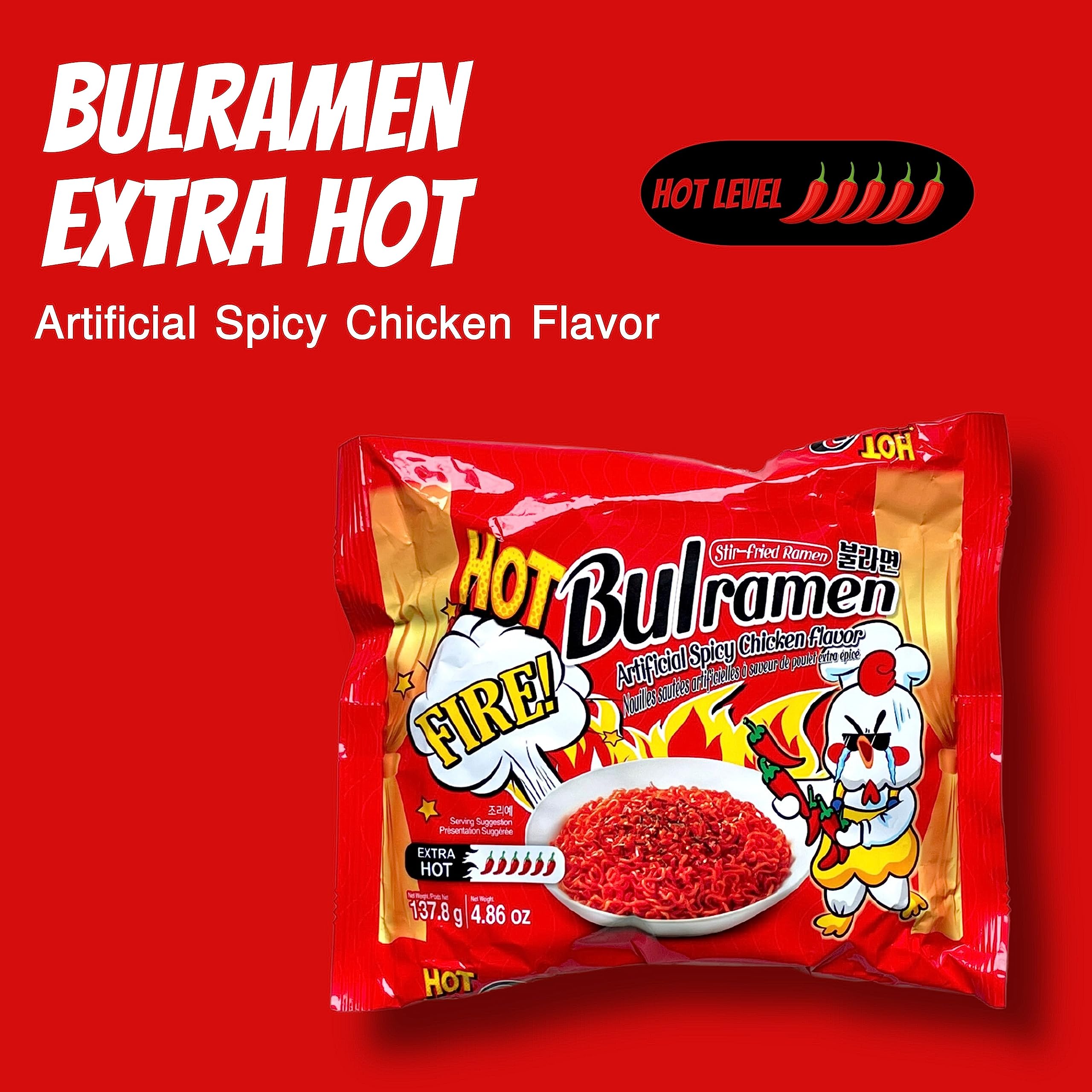 Amazon.com: Bulramen Ramen Noodles - Extra Hot Flavor - 5 Pack