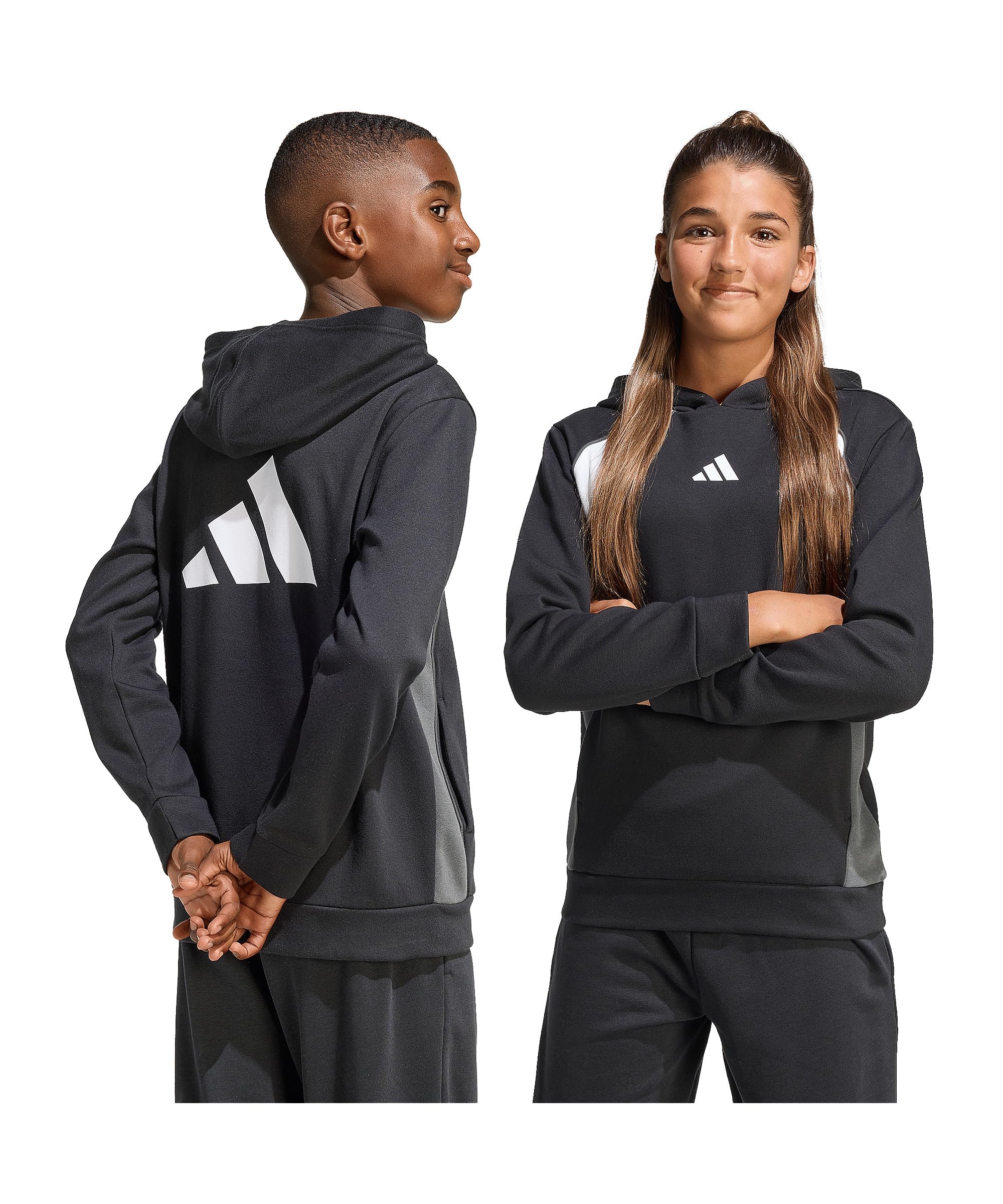 adidas Color Block Hoodie Felpa con Cappuccio Unisex - Bambini e Ragazzi