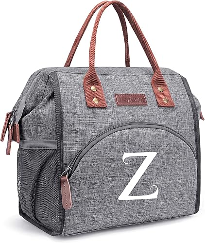 Miniatura 95 de Lonchera personalizada para mujer, bolsa de almuerzo reutilizable con iniciales, aislada, lonchera para adultos de apertura amplia, enfriadora de