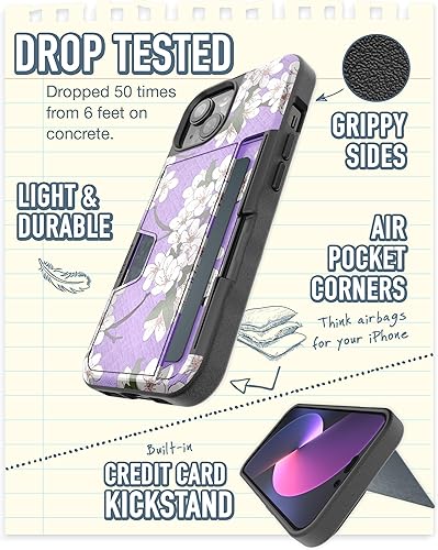 Miniatura 3 de Smartish Funda tipo cartera para iPhone 15  Wallet Slayer Vol. 2 delgada + protectora Tarjetero con función atril  Funda de ranura oculta probada