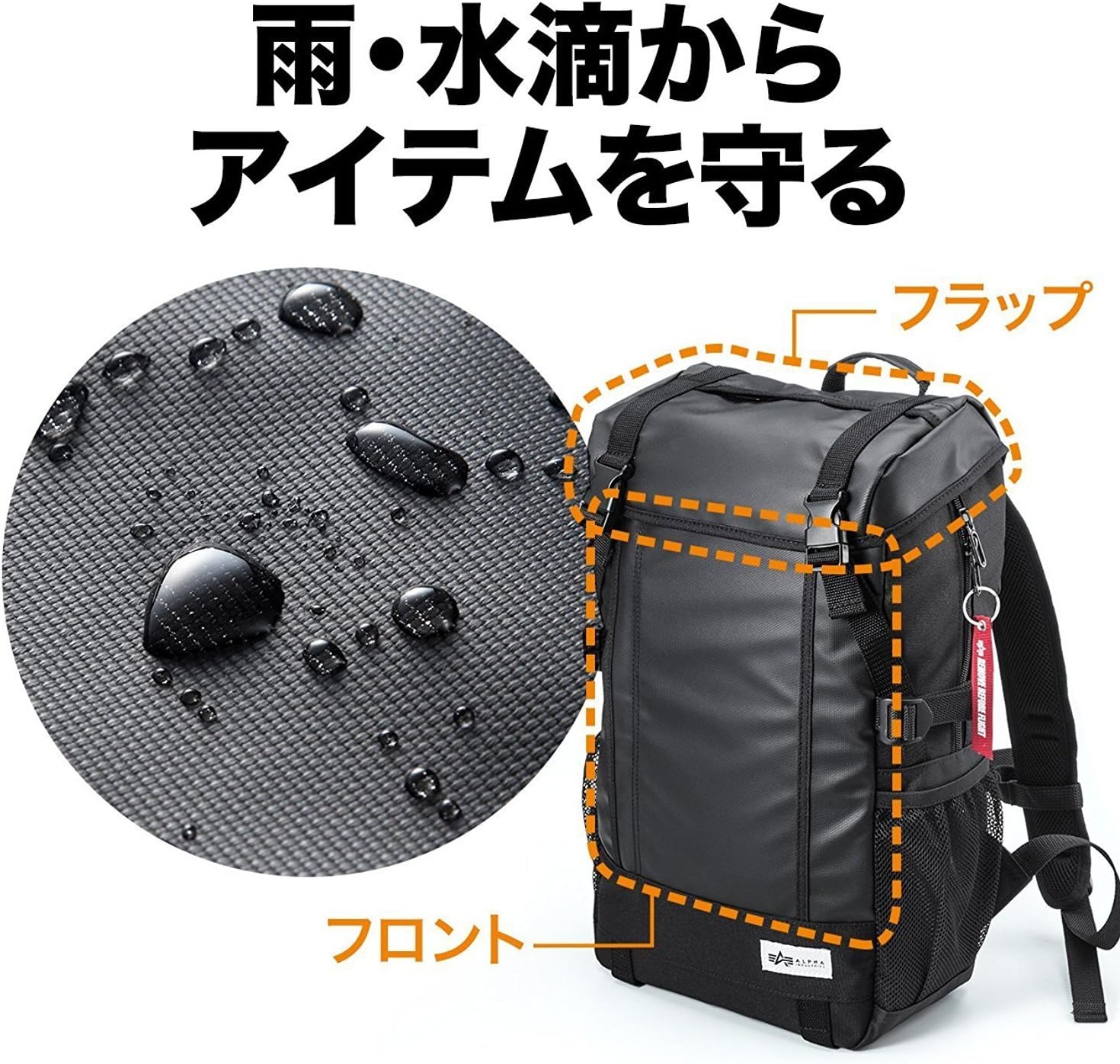 サンワダイレクト スクエアリュック ブラック 200-BAGBP004BK