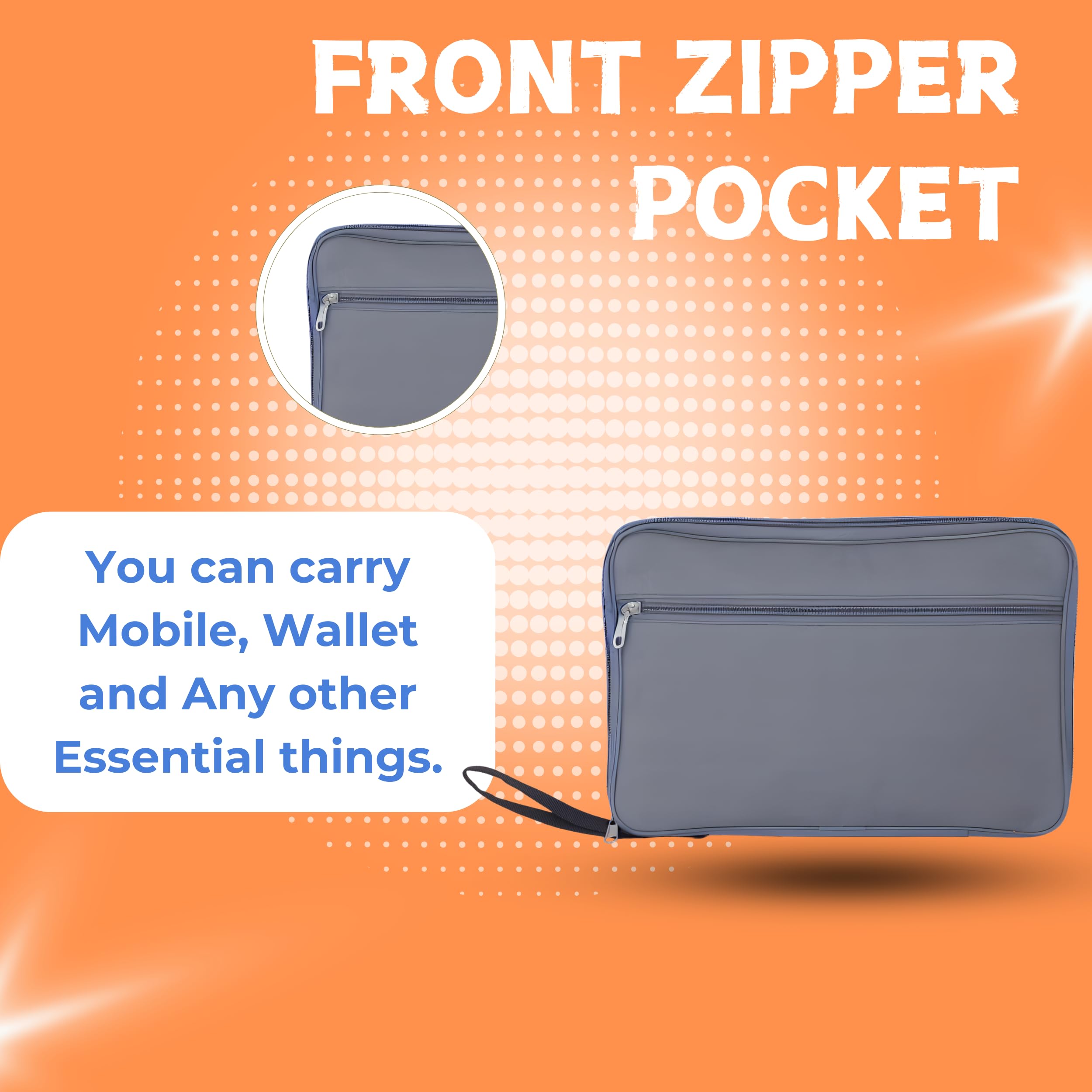 PHILLIN PHLLIN Table Tennis Racket Cover with Zipper Closure TT Bag Soft Feel Portable Waterproof Bat Carrier Ping Pong Paddle Case - Grey 3