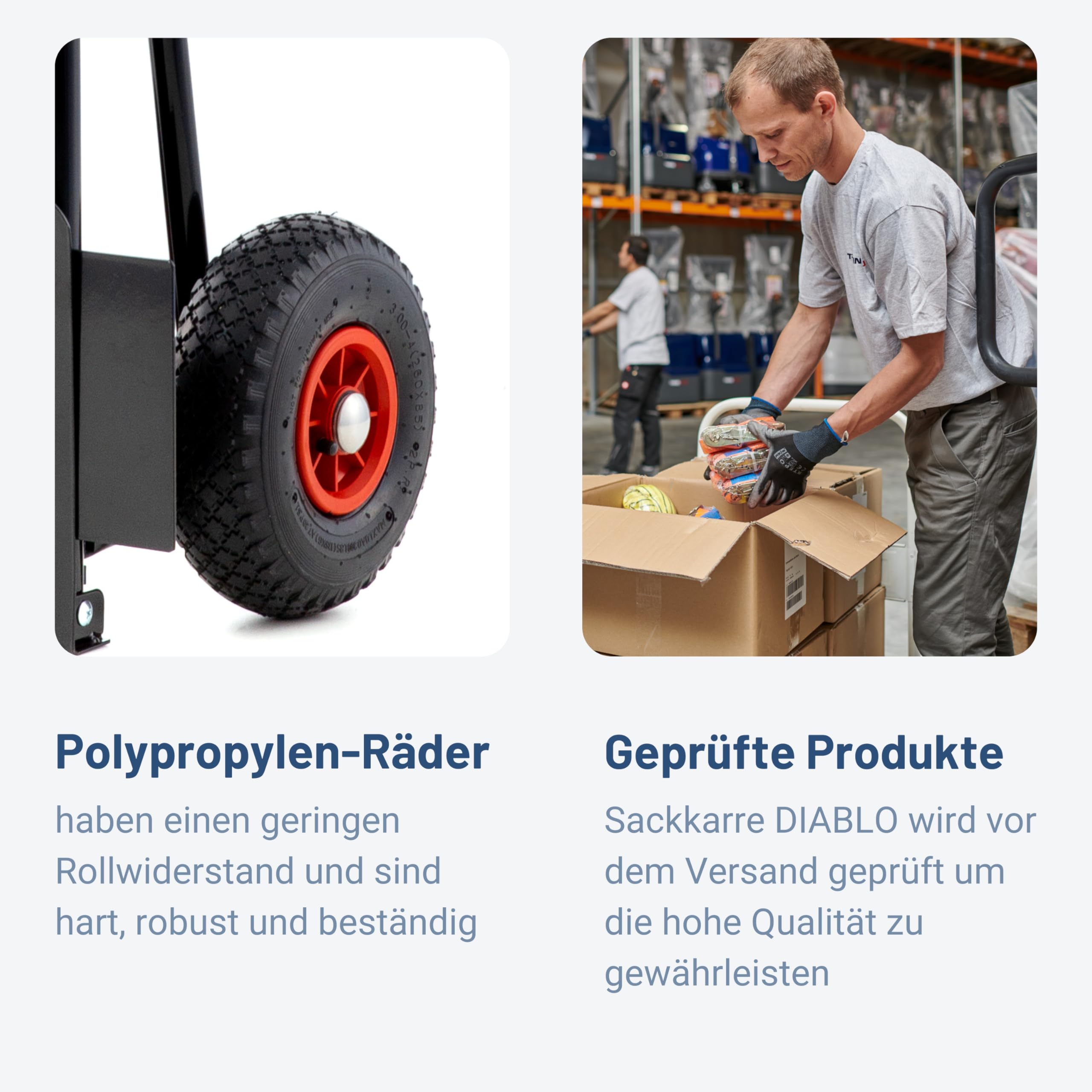 Pallit Sackkarre Klappbar 200 kg - Stahl Transportkarre mit Luftreifen | Faltbarer Handwagen als ideale Umzugshilfe, robuste Gartenkarre und Lagerkarre, kompakte Möbelkarre aus stabilem Stahl