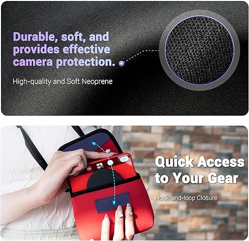 Miniatura 3 de SOFORT 2 - Funda de neopreno suave para cámara instantánea Leica SOFORT 2, con apertura de acceso rápido, funda de viaje a prueba de golpes, funda