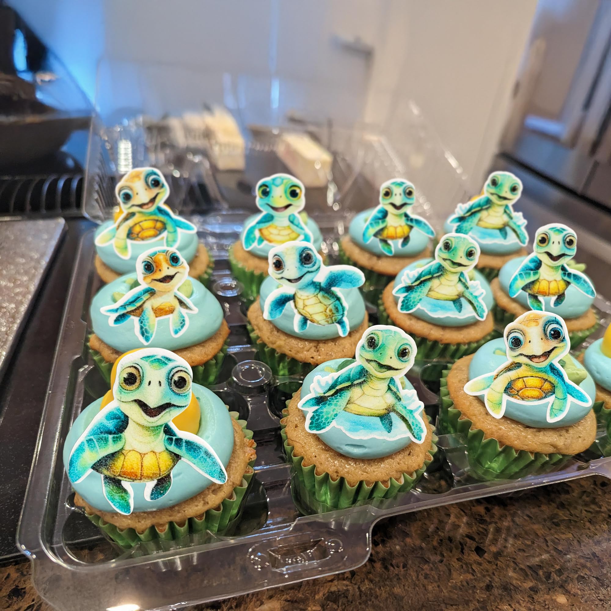 36 Stück Meerjungfrauen-Cupcake-Topper – Unter Dem Meer Design Mit Schildkröten, Oktopus & Meerjungfrauenschwanz – Für Babyparty & Themenfeiern