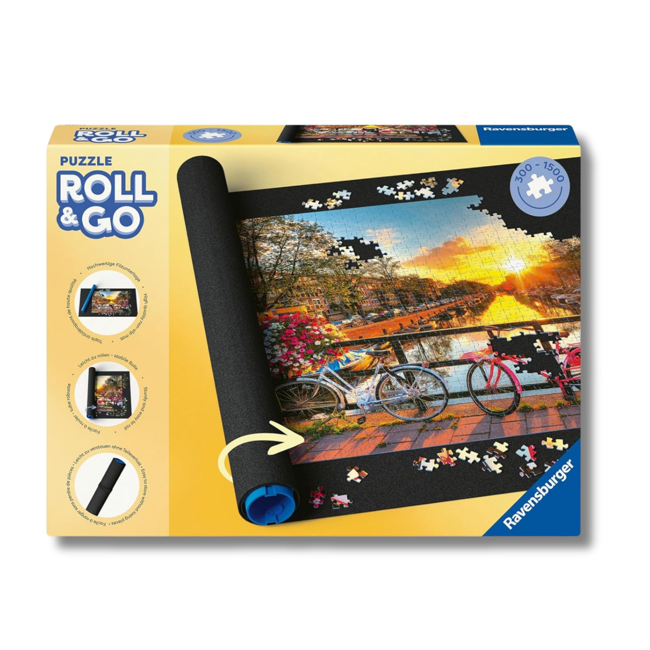 Ravensburger - Tapete Puzzle New Roll Your Puzzle Board | Tapete para Puzzles De 300 A 1500 Piezas | Guarda Puzzles con Tubo De Plástico Resistente | Alfombra para Almacenaje | Idea Regalo
