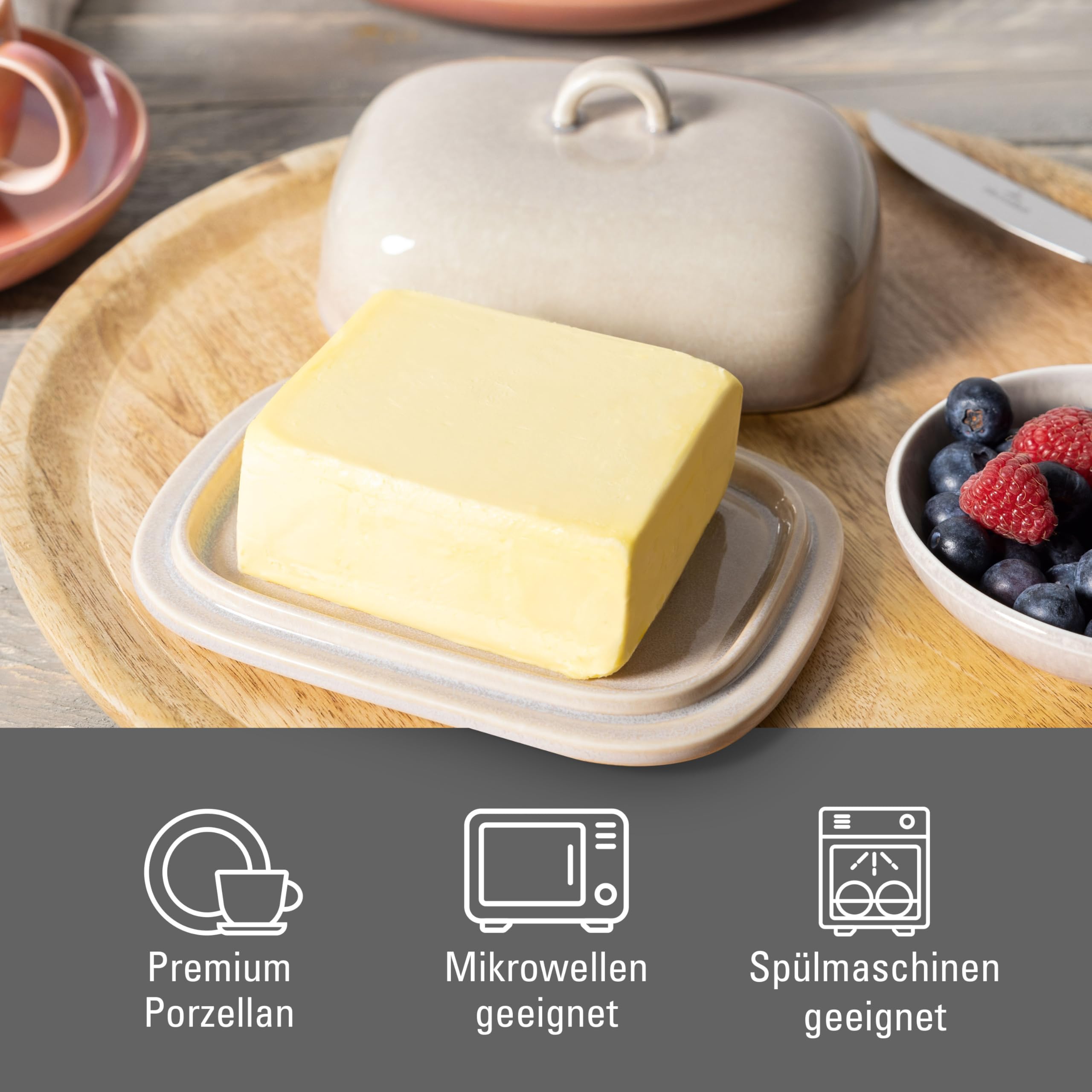 like. by Villeroy & Boch – Perlemor Home maselniczka, maselniczka porcelanowa w stylu pottery