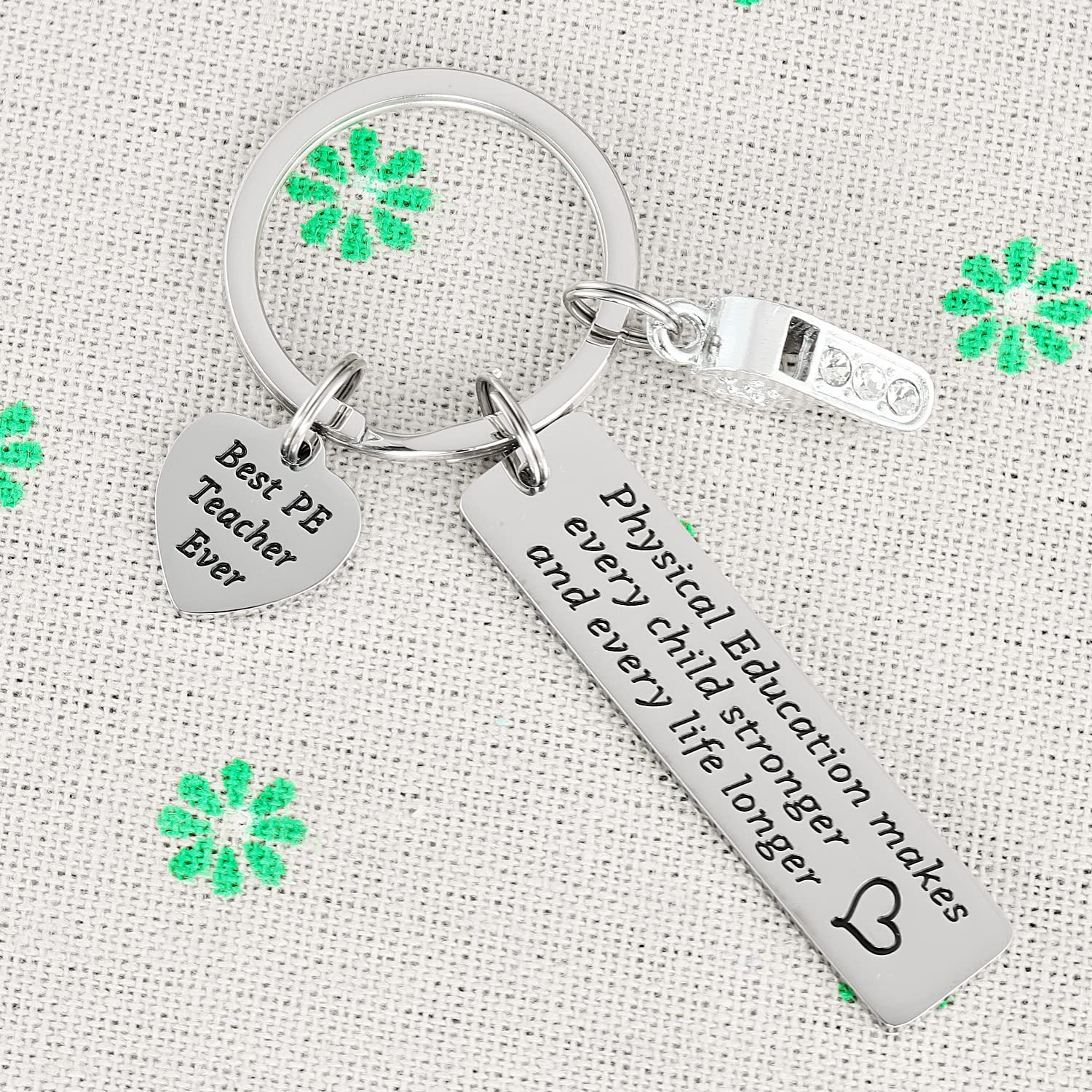 Ahaeth PE Teacher Gifts Keychain for Men and Women - Physical Education Professor Retirement Jewelry from Student - Gym Keychain