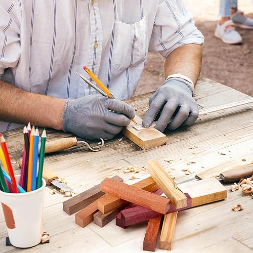 Miniatura 3 de Qilery 50 piezas de bolígrafos de madera exótica suministros de torneado de manualidades, kit de torneado de bolígrafos, nogal negro, madera de