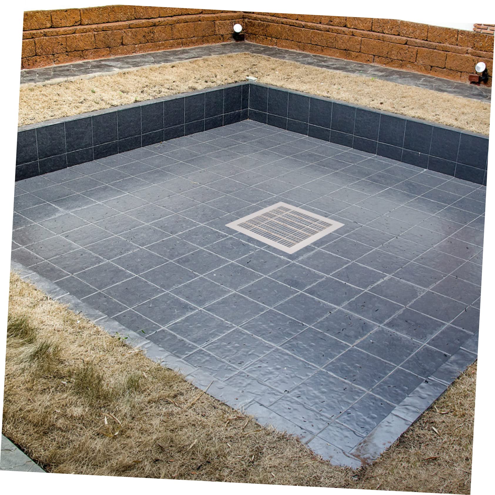Quadratischer Schwimmbadablauf aus Kunststoff Weiß für Außenbecken und Aquarium Glatte Oberfläche Automatische Sperre bei Entleerung